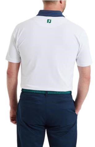 FootJoy Star Geo Trim Pique męskie polo, białe