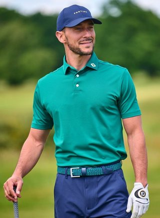 FootJoy Stretch Pique Solid męskie polo, field green