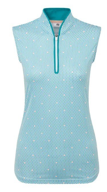 FootJoy Zip Front Tank Printed dámské polo, blue/white/peach