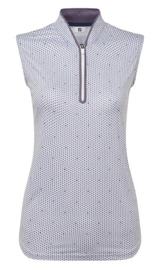 FootJoy Zip Front Tank Printed damskie polo, navy/white/dusty violet