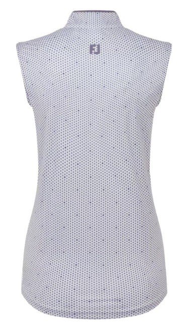 FootJoy Zip Front Tank Printed damskie polo, navy/white/dusty violet