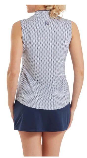 FootJoy Zip Front Tank Printed damskie polo, navy/white/dusty violet