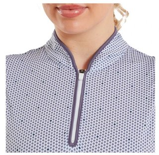 FootJoy Zip Front Tank Printed damskie polo, navy/white/dusty violet