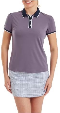 FootJoy Cap Sleeve damskie polo, dusty violet/navy