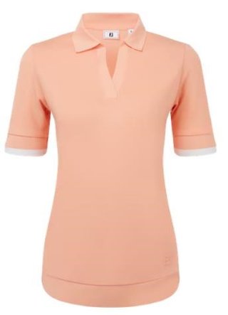 FootJoy Texture Knit damskie polo, desert peach/white