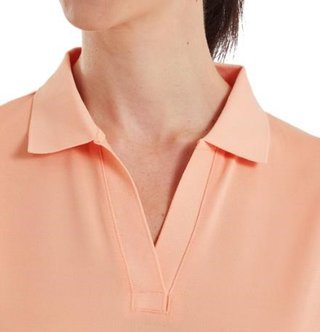 FootJoy Texture Knit damskie polo, desert peach/white