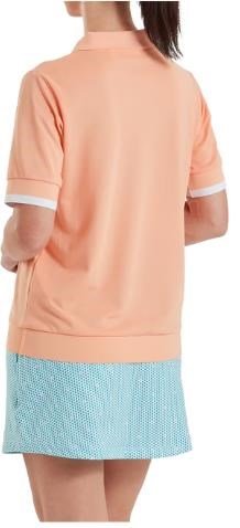 FootJoy Texture Knit damskie polo, desert peach/white