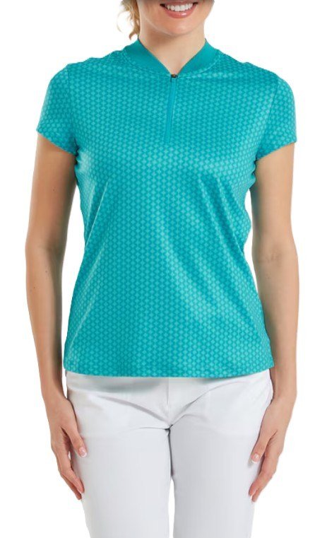 FootJoy Zip Blade damskie polo, tonal tile blue print