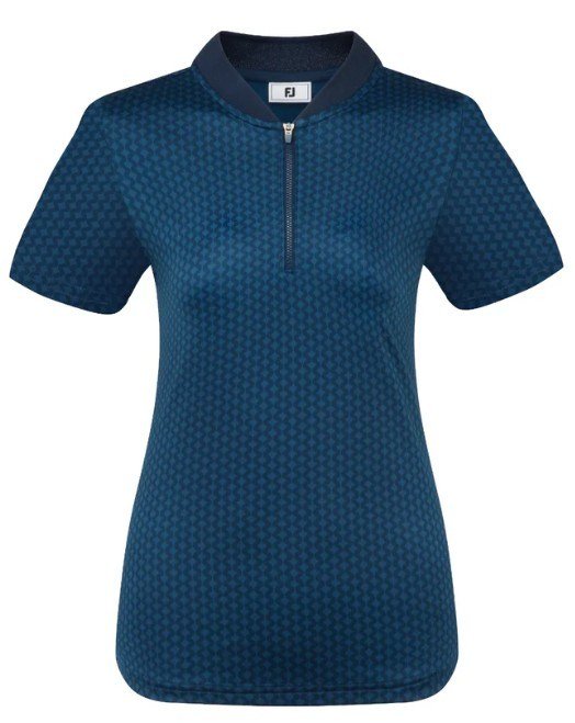 FootJoy Zip Blade damskie polo, tonal tile navy print