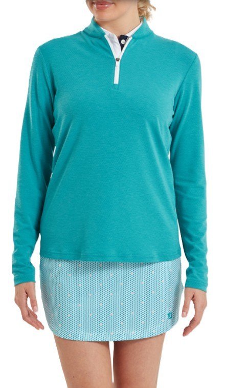 FootJoy 1/4 Zip Blade Collar Midlayer damska bluza, tile blue/glacial blue/white