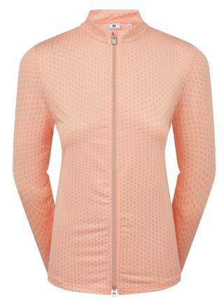 FootJoy MIDLAYER FULL ZIP PRINTED bluza damska, desert peach