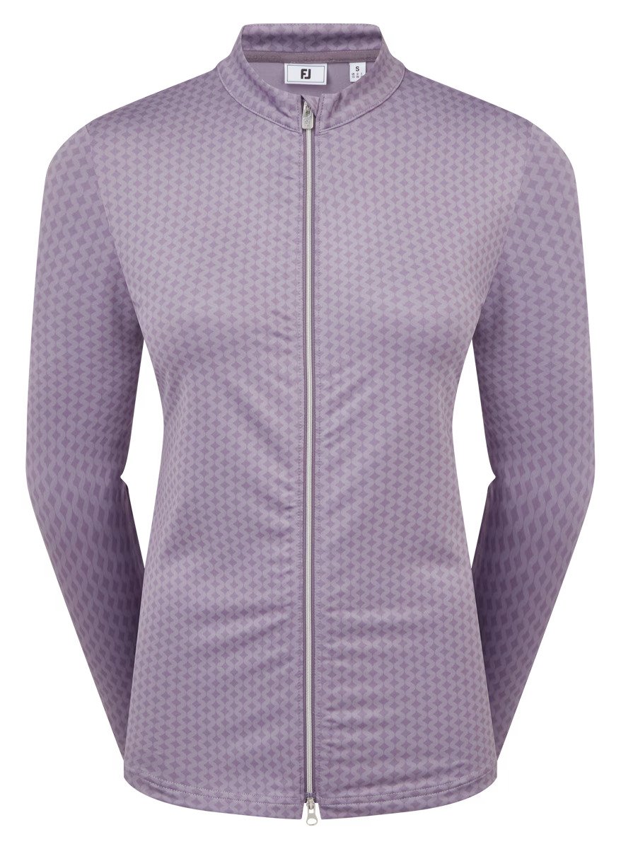FootJoy MIDLAYER FULL ZIP PRINTED bluza damska, dusty violet