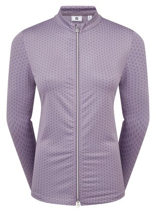 FootJoy MIDLAYER FULL ZIP PRINTED bluza damska, dusty violet