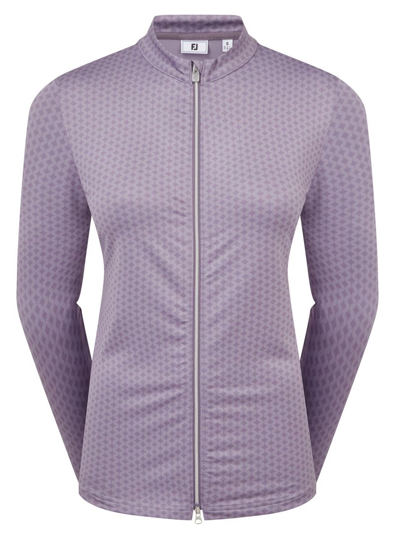 FootJoy MIDLAYER FULL ZIP PRINTED bluza damska, dusty violet