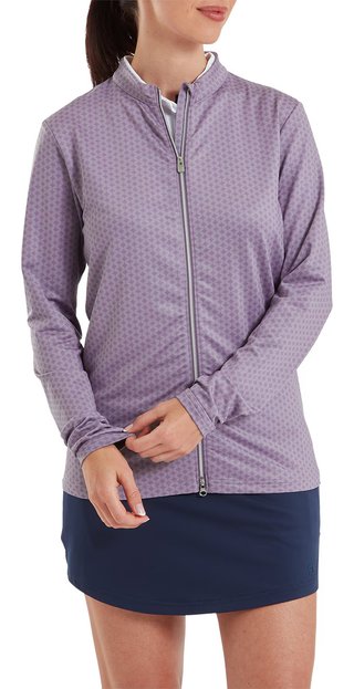 FootJoy MIDLAYER FULL ZIP PRINTED bluza damska, dusty violet