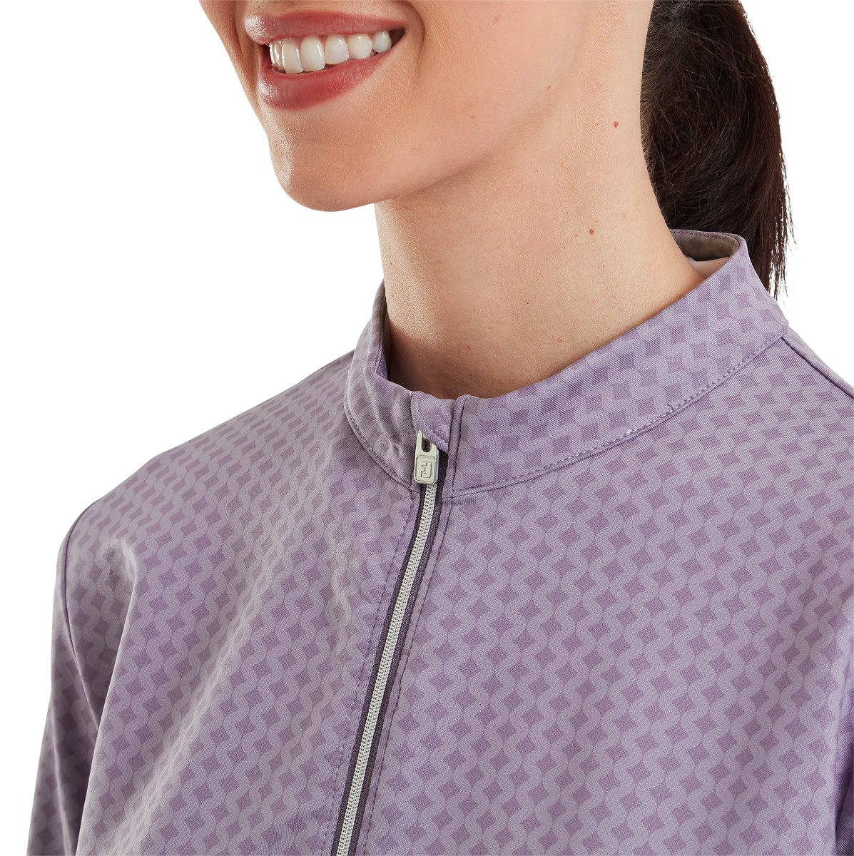 FootJoy MIDLAYER FULL ZIP PRINTED bluza damska, dusty violet