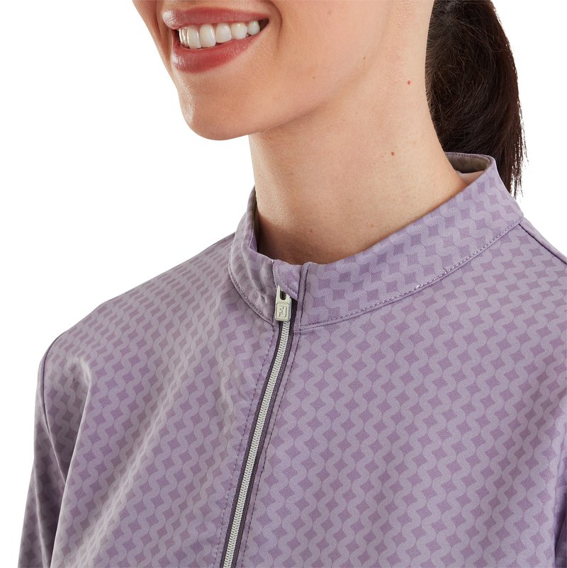 FootJoy MIDLAYER FULL ZIP PRINTED bluza damska, dusty violet