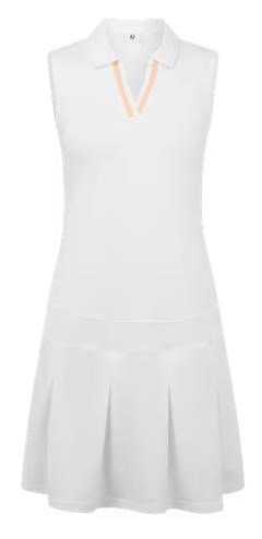 FootJoy Pleated sukienka golfowa, white/desert peach