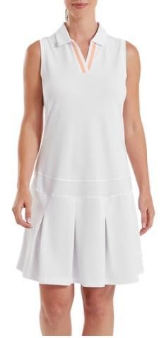 FootJoy Pleated sukienka golfowa, white/desert peach