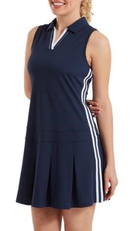 FootJoy Pleated sukienka golfowa, granatowo/biało