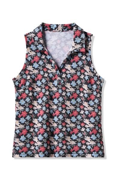 Travis Mathew Course Time damskie polo, black/floral