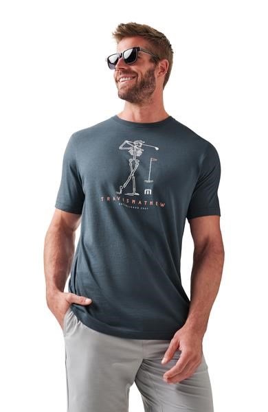 Travis Mathew Lost Swing Tee koszulka męska, mood indigo/vintage indigo