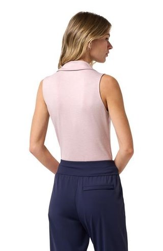Travis Mathew Skyloft Light Sleeveless damskie polo bez rękawów, heather violet ice