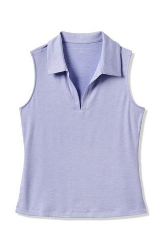 Travis Mathew Skyloft Light Sleeveless damskie polo bez rękawów, heather soft blue