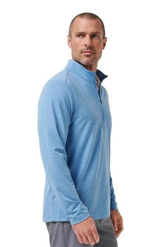 Travis Mathew Heater Pro 1/4Zip męska bluza, pacific coast