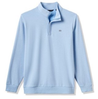 Travis Mathew CLOUD QUARTER ZIP 2.0 męska bluza fleece, heather powder blue