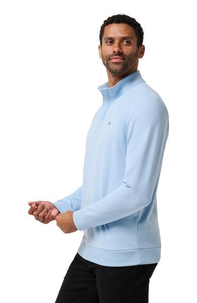 Travis Mathew CLOUD QUARTER ZIP 2.0 męska bluza fleece, heather powder blue