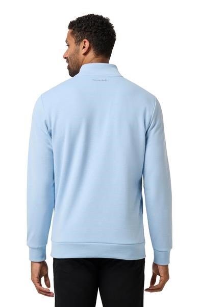 Travis Mathew CLOUD QUARTER ZIP 2.0 męska bluza fleece, heather powder blue