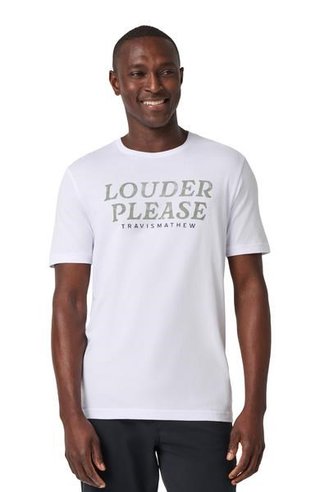 Travis Mathew Louder Please Tee koszulka męska, białe