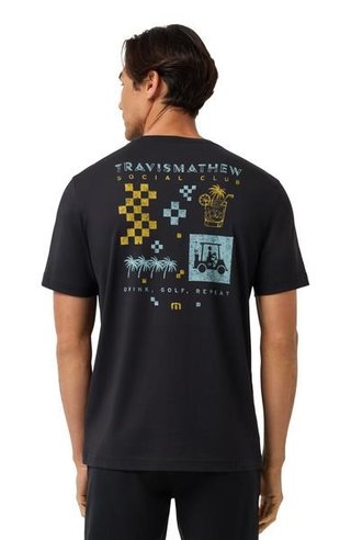 Travis Mathew Beverage Cart Tee koszulka męska, czarne