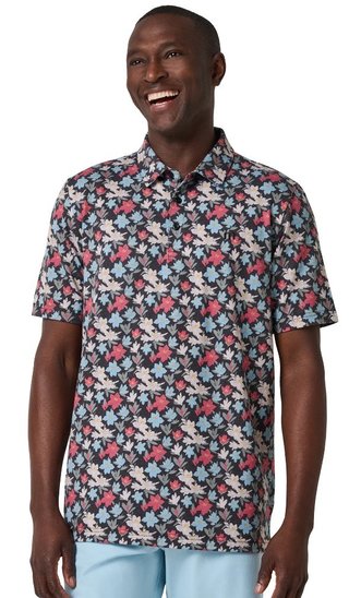 Travis Mathew Featherweight Fairway Fit męskie polo, black/floral