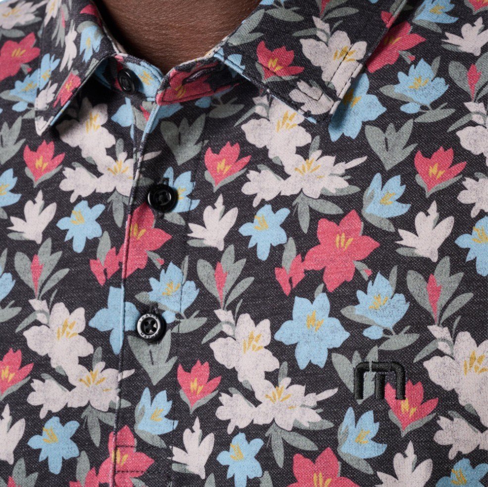 Travis Mathew Featherweight Fairway Fit męskie polo, black/floral