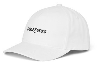 Travis Mathew Golf Sucks męska czapka z daszkiem, biała