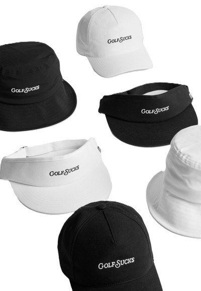 Travis Mathew Golf Sucks męska czapka z daszkiem, czarna