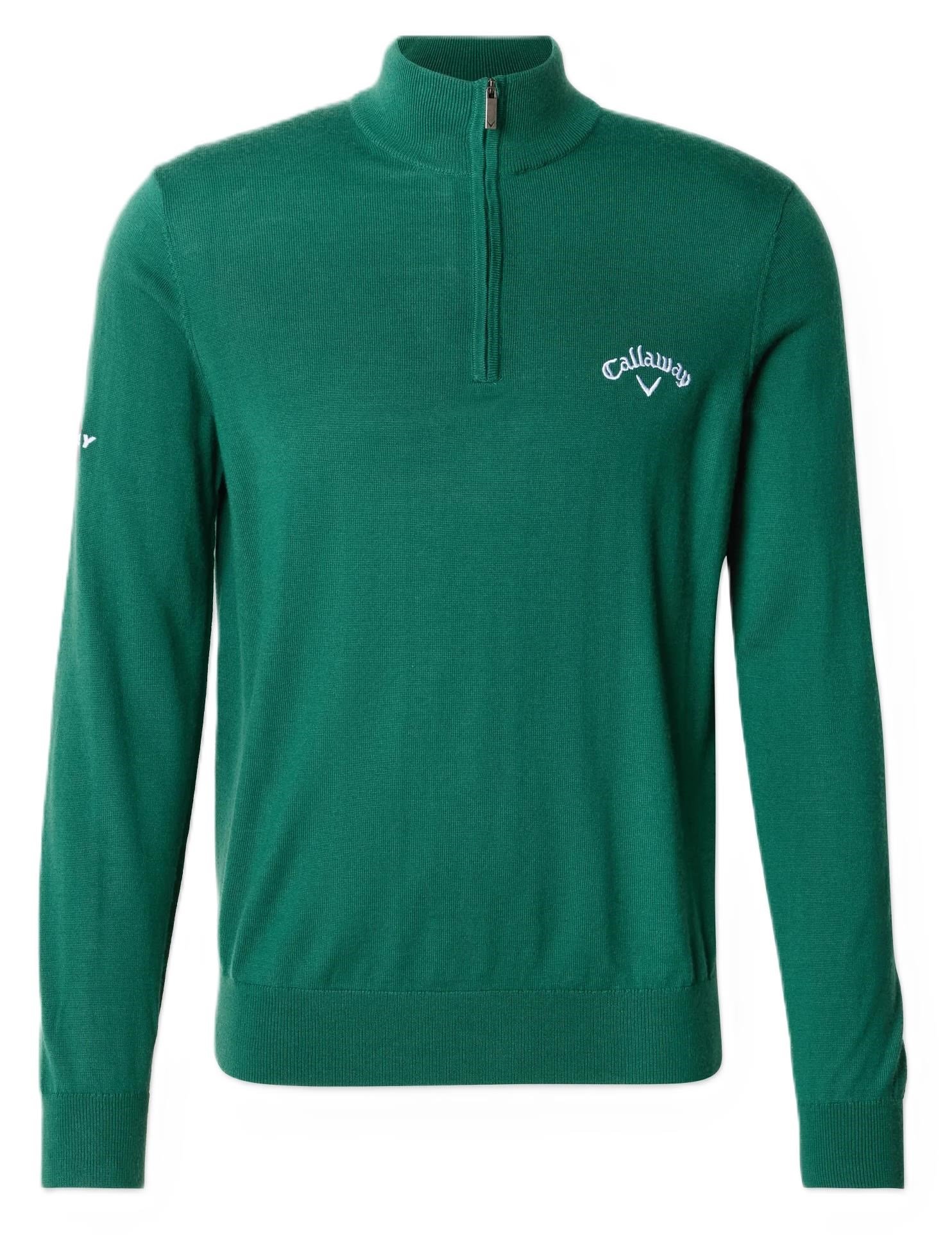 Callaway 1/4 Zip Mock męski sweter, deep galapagos green