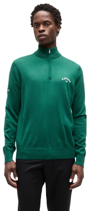 Callaway 1/4 Zip Mock męski sweter, deep galapagos green