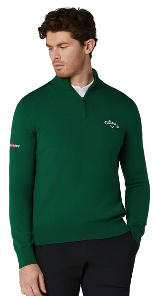 Callaway 1/4 Zip Mock męski sweter, deep galapagos green