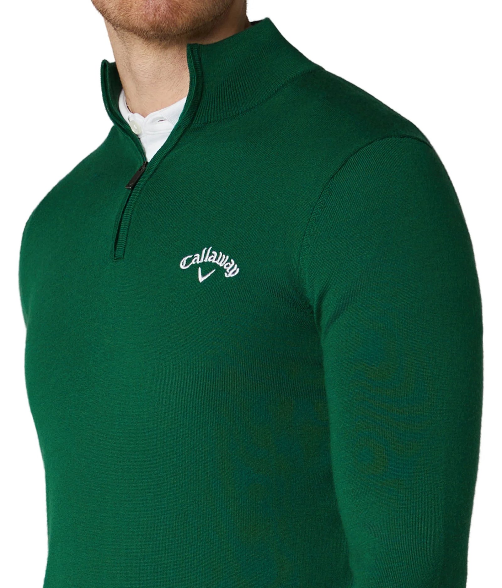 Callaway 1/4 Zip Mock męski sweter, deep galapagos green