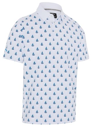 Callaway Sailboat Sunset Geo Print męskie polo, bright white