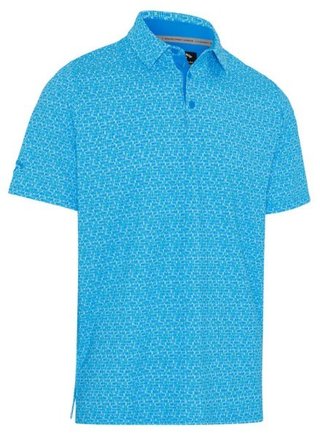 Callaway Tile Gingham Print męskie polo, brilliant blue