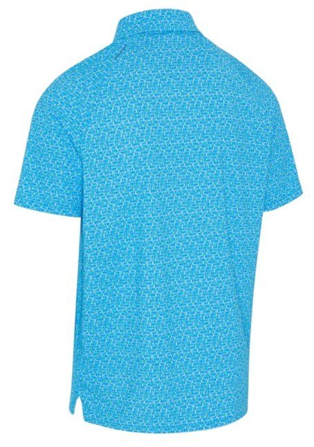 Callaway Tile Gingham Print męskie polo, brilliant blue