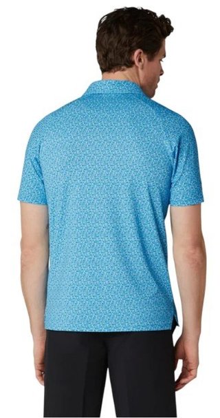 Callaway Tile Gingham Print męskie polo, brilliant blue