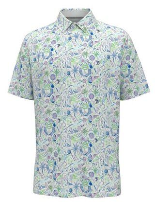 Callaway Nautical Conversational Print męskie polo, bright white