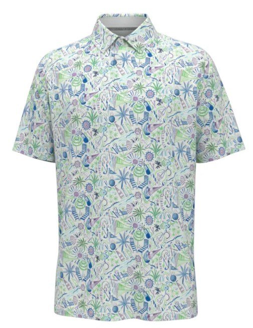 Callaway Nautical Conversational Print męskie polo, bright white