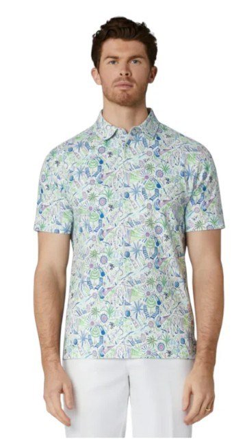 Callaway Nautical Conversational Print męskie polo, bright white