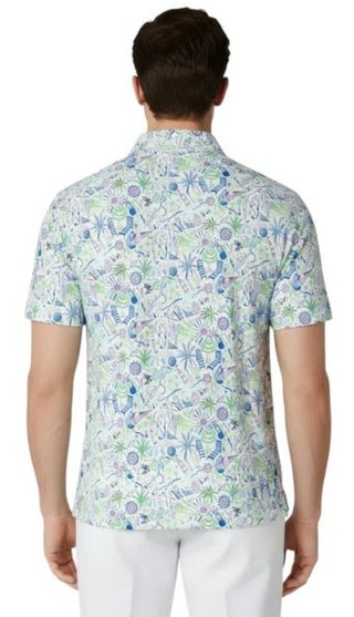 Callaway Nautical Conversational Print męskie polo, bright white